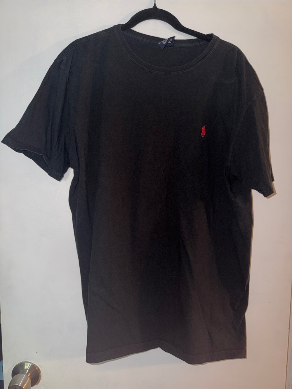 Polo by Ralph Lauren Black Crewneck T‑Shirt with Red Pony